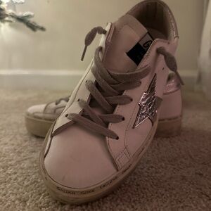 Golden Goose White Sneakers with Metallic Star
